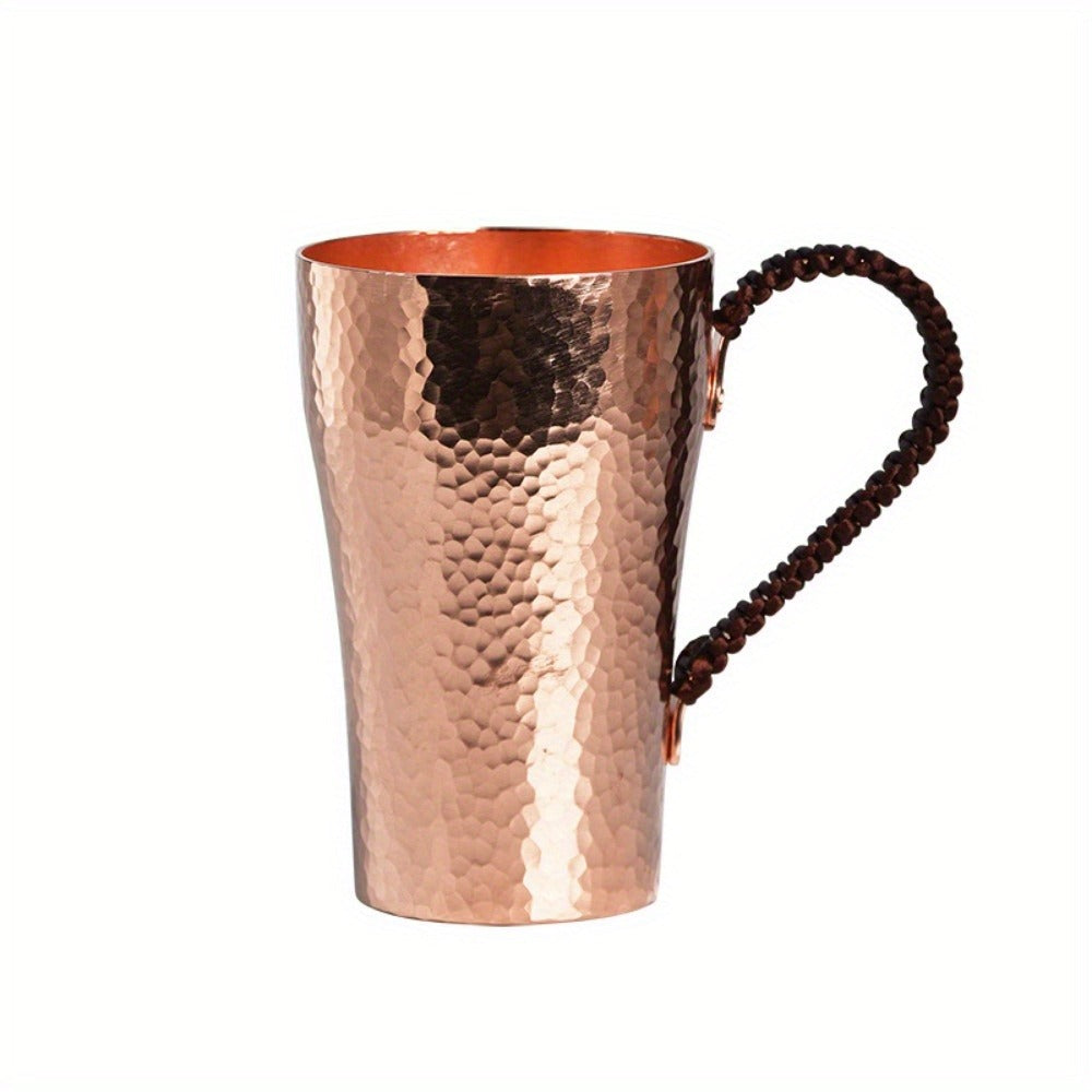 Handcrafted Copper Mug with Hammer Pattern ¨C Pure Copper Coffee Mug, Tea Cup & Water Vessel ¨C Artisan Copper Drinking Cup for Moscow Mule, Milk, Hot & Cold Beverages ¨C Unique Kitchen Gift
