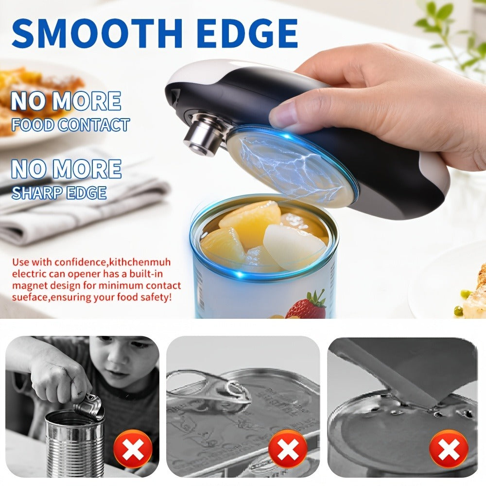 Electric Can Opener One-Touch Automatic ¨C USB Rechargeable, Smooth Edge Safety, Auto Power-Off, Cordless for Kitchen, Camping & Seniors