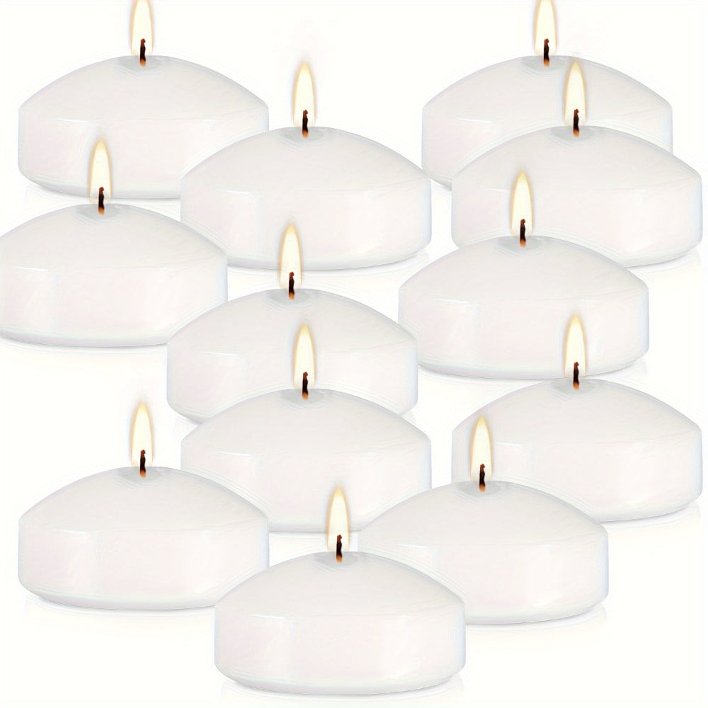 Floating Candles White 42 Pack Glitter Embellished Small Candle Set for Christmas Halloween Easter Thanksgiving Day of the Dead, Indoor Holiday Party Table Decoration Candles