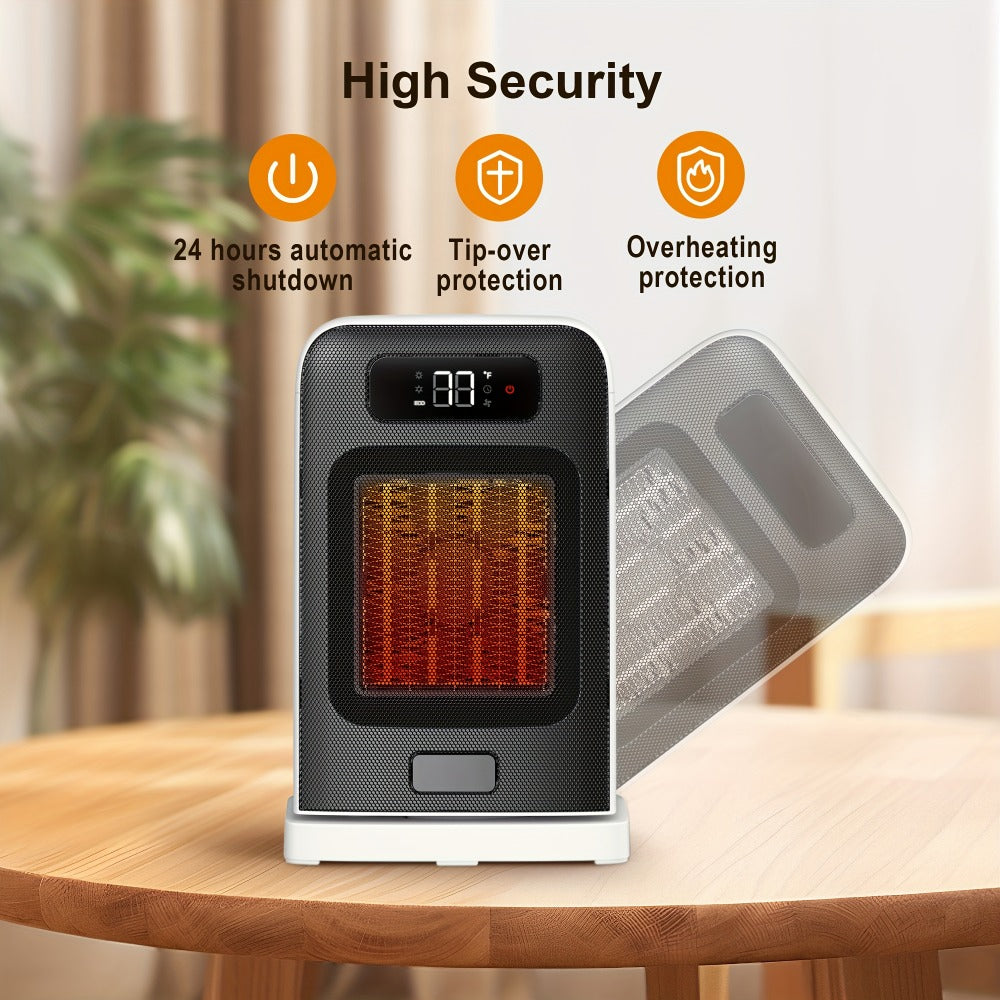 Ceramic Space Heater 1500W Fast Heating - 4 Modes, Adjustable Thermostat, Overheat & 70¡ã Tip-Over Protection, Portable Electric Heater Fan for Office, Desk, Room & Indoor Use, White