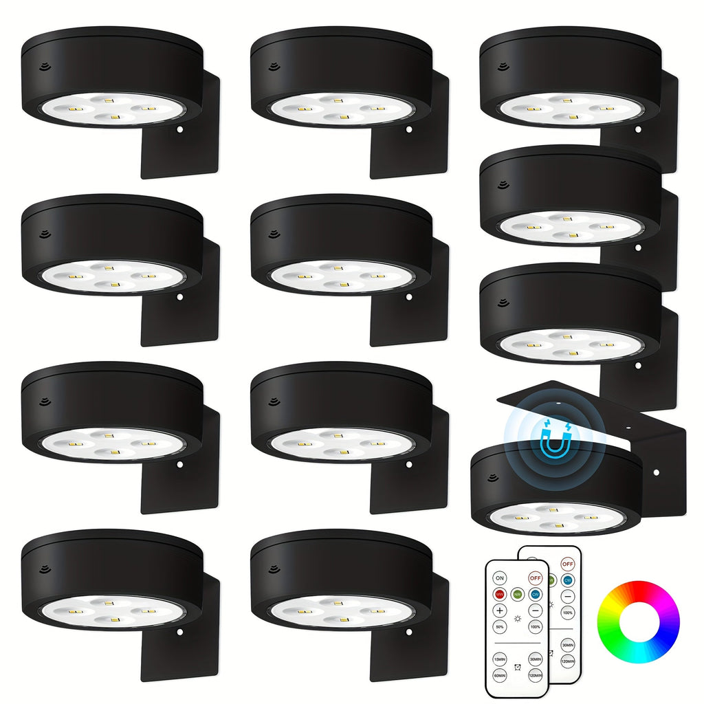 Picture Lights for Wall 13 RGB Color LED Art Light, Wireless Battery Operated Magnetic Painting Light with Remote, 3/6/12Pcs Puck Lights for Picture Frame Home Wall Decor