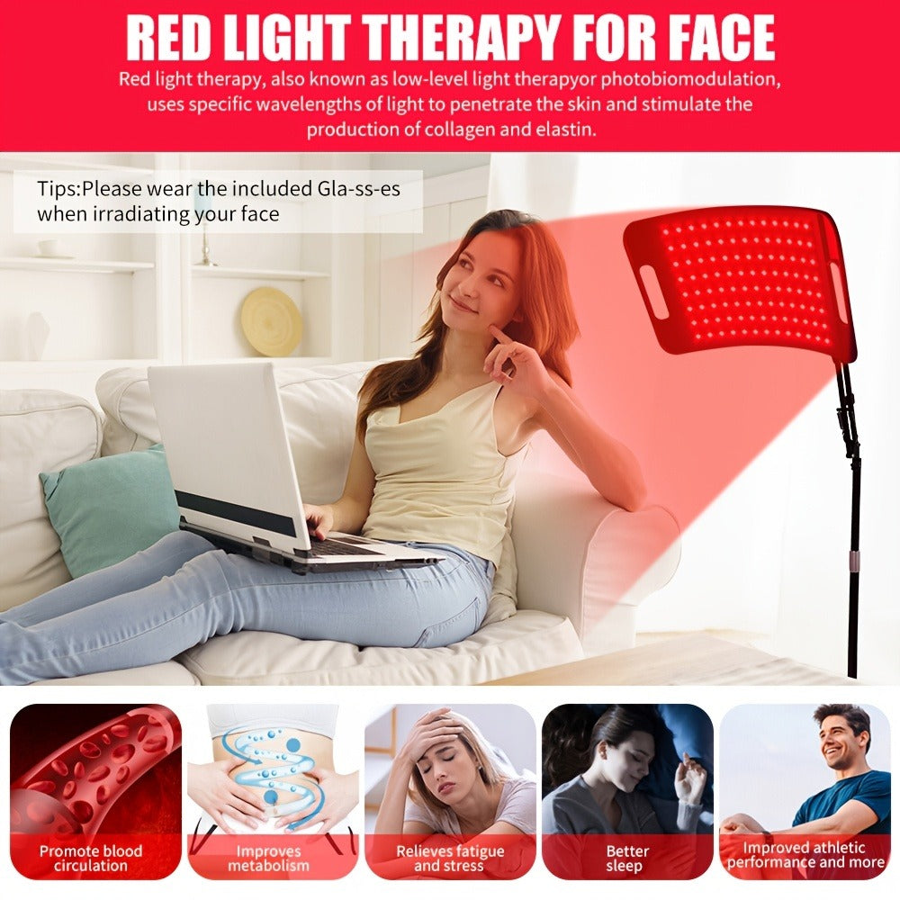 Red Light Therapy for Face & Body ¨C 660nm Red Light & 850nm Infrared LED Lamp with Stand, Skin Rejuvenation, Anti-Aging & Pain Relief Device, Self-Care Gift for Women & Men, Birthday & Holiday Gift