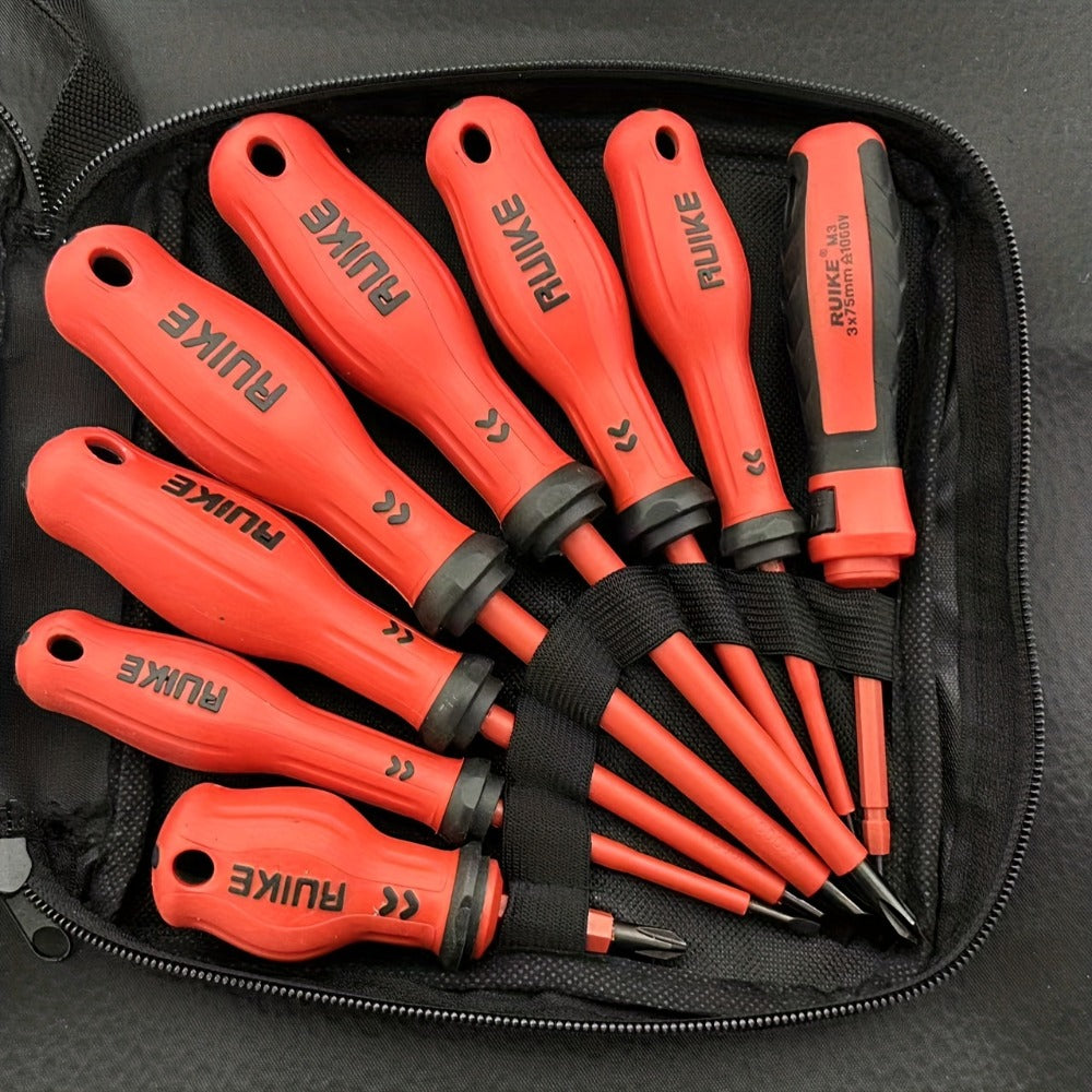 Magnetic Screwdriver Set 8pcs, 4 Slotted & 4 Phillips Non-Slip Handle Precision Screwdrivers, Manual Hand Tool Kit for Electronics, Furniture, Appliances, Car Repair & DIY Projects