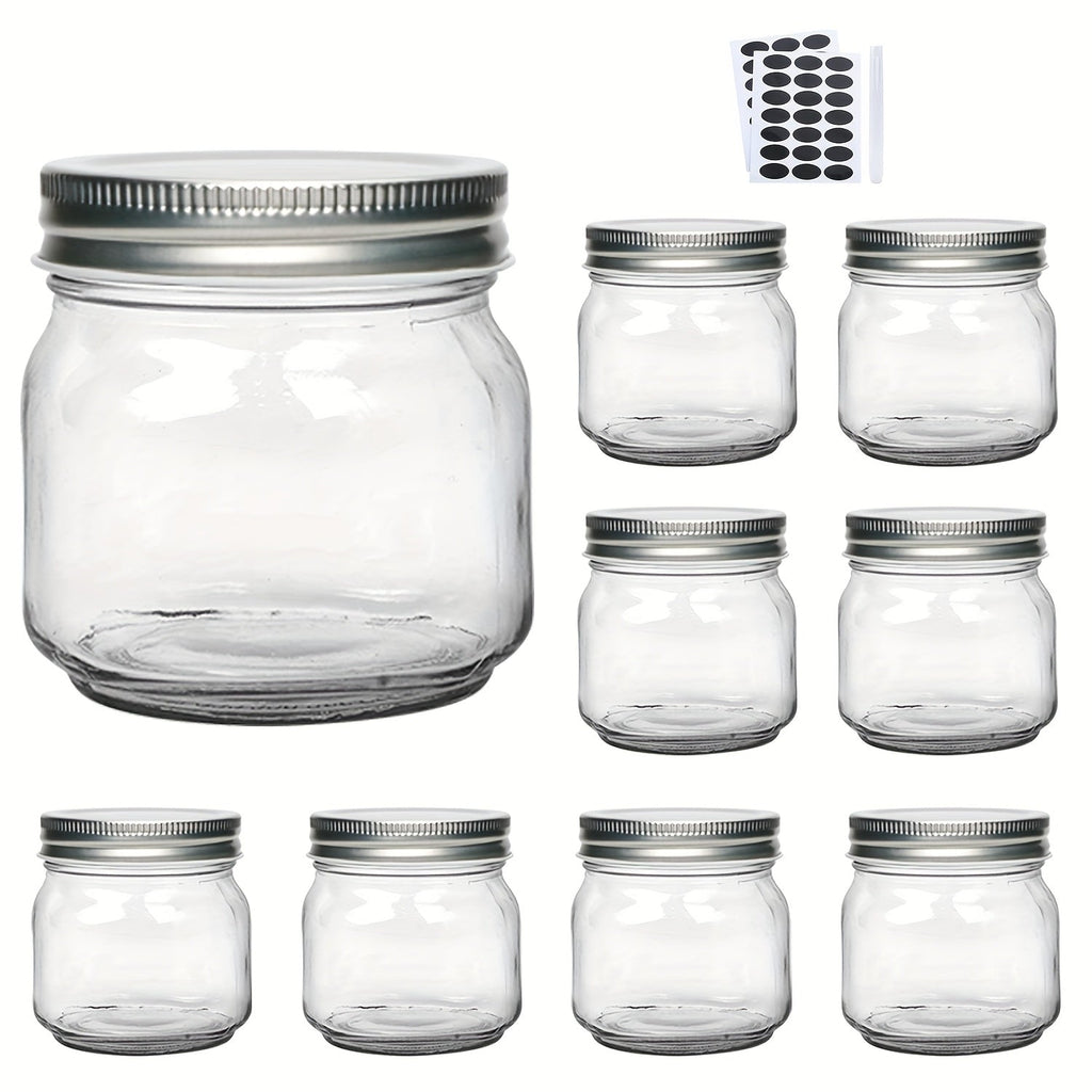 Mason Jars 8oz Glass Jars with Lids ¨C 9/18/27/36 Pack Regular Mouth Canning Jars for Storage, Spices, Jelly, Jam, Honey & Caviar | Dishwasher Safe Spiral Lid Kitchen Storage Containers Set