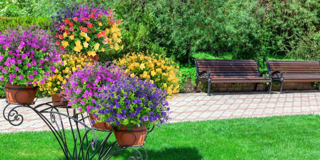 Artificial Flowers Outdoor UV Resistant Faux Daisy Bundles for Porch Patio Garden Decor - 9/18/27/36 Bundles Multicolor Realistic Fake Flowers Spring Summer Window Box Hanging Planter
