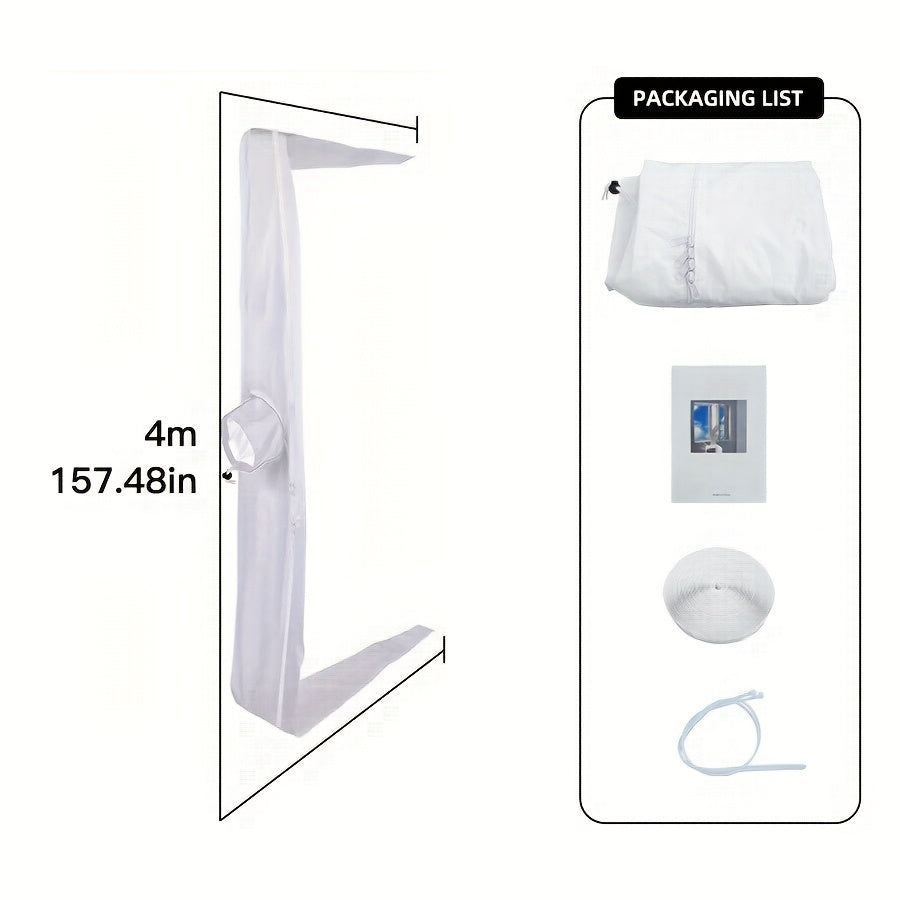 Portable AC Window Sealing Strip Universal | Adjustable Air Conditioner Exhaust Hose Seal Kit with Zipper & Adhesive | 4M 5M 220¡± 236¡± Sizes for All Portable Air Conditioners