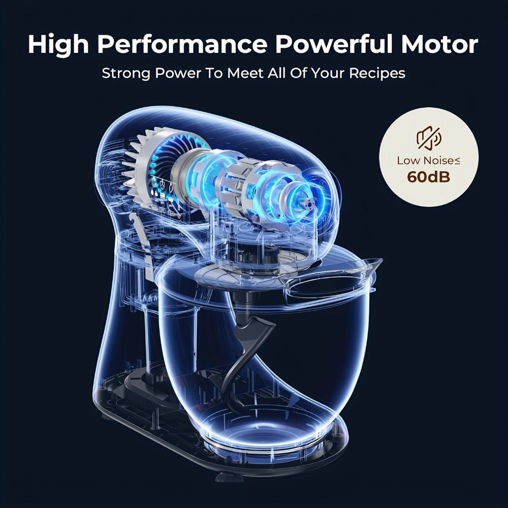 Bowl-Lift Stand Mixer 5.5 Qt 4-in-1 Electric Vertical Mixer 350W 12-Speed with Pulse Stainless Steel Bowl Dough Hook Whisk Mixing Paddle for Cake Bread Dough Black Red