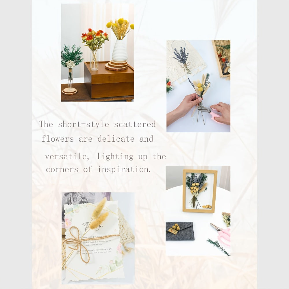 Dried Flower Bouquet with Pampas Grass - Boho Wedding Centerpiece Dried Floral Arrangement for Cake Table Boutonniere Groom Home Vase Decor Long Lasting Botanical Gift, Style 1 & 2