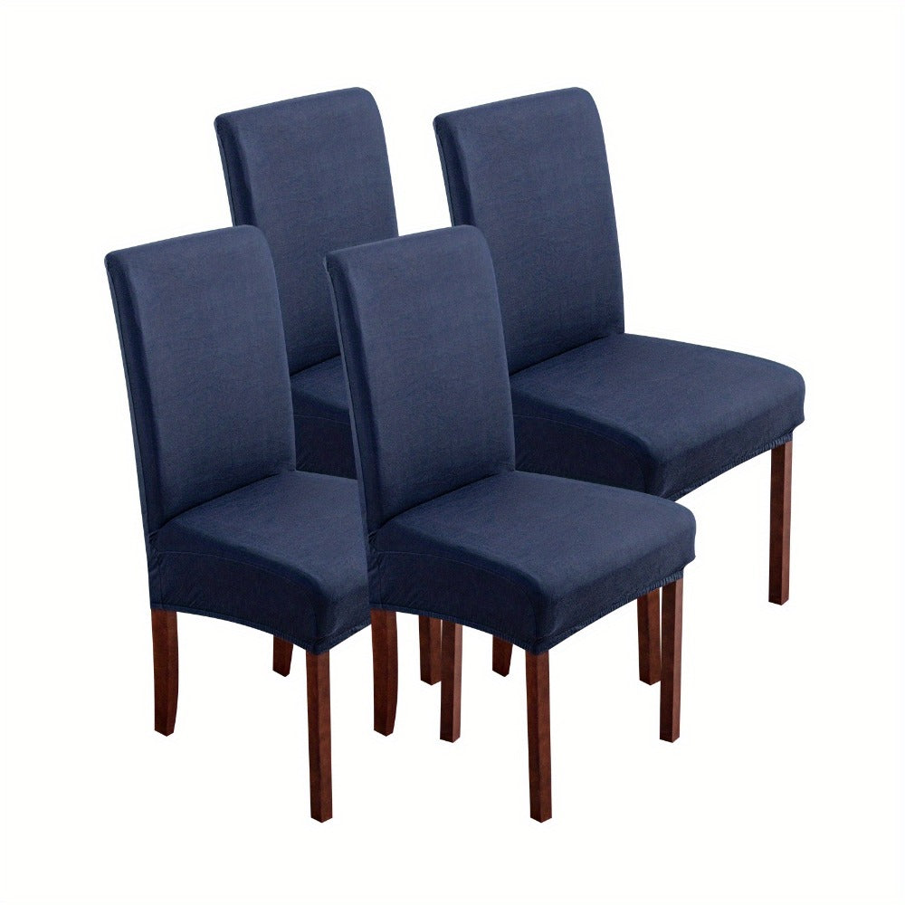 Stretch Dining Chair Covers Set | Elastic Jacquard Slipcovers for Dining Room Kitchen Wedding Office, 4pcs or 6pcs, 9 Colors, Washable Furniture Protector