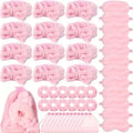 Spa Party Favors 48 Pack Pink Princess Theme - 12 Headbands 12 Sleep Masks 12 Hair Bands 12 Organza Gift Bags for Bachelorette Party Bridal Shower Girls Spa Night Birthday Mother's Day Supplies