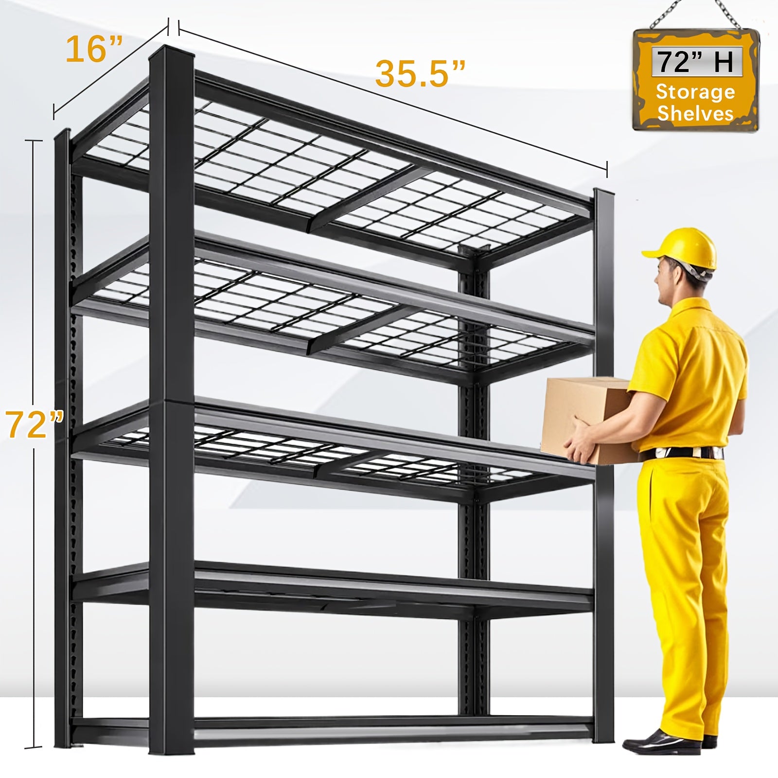 2500LBS Garage Storage Shelves Adjustable Metal Shelving 72¡± ¨C Upgrade Double Layer Column Commercial Grade Utility Rack | 5-Tier Steel Shelf for Warehouse, Basement, Kitchen & Pantry | 35.5¡±W ¡Á 16¡±D ¡Á 72¡±H Black