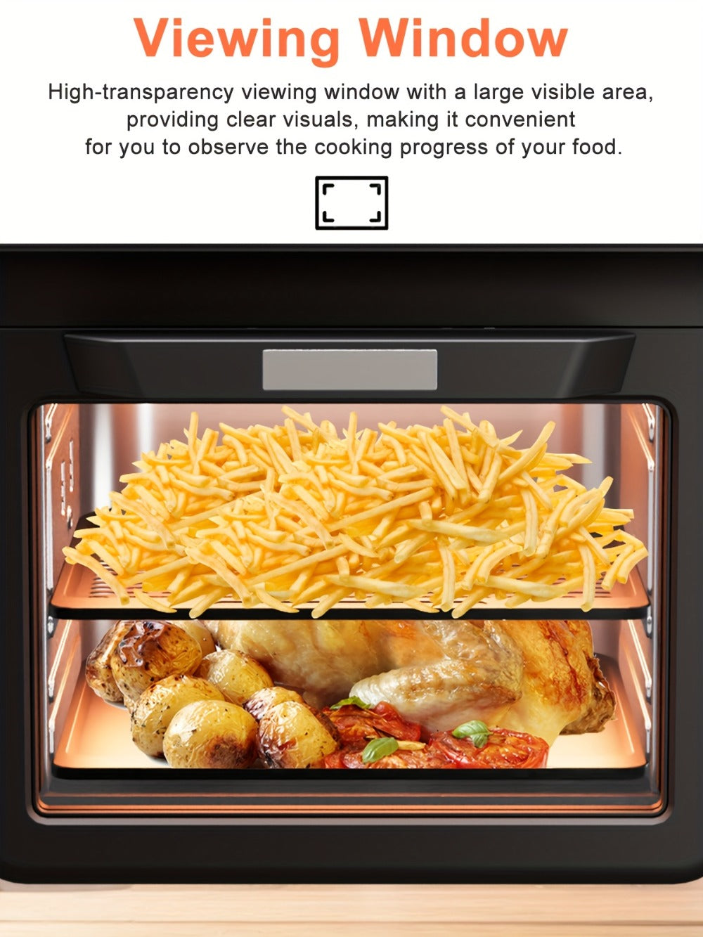 Air Fryer Toaster Oven Combo Extra Large ¨C 12-Quart Countertop Convection Oven with Digital Touchscreen, 12 Preset Functions, Baking, Roasting & Reheating, Family-Sized Meals, Black