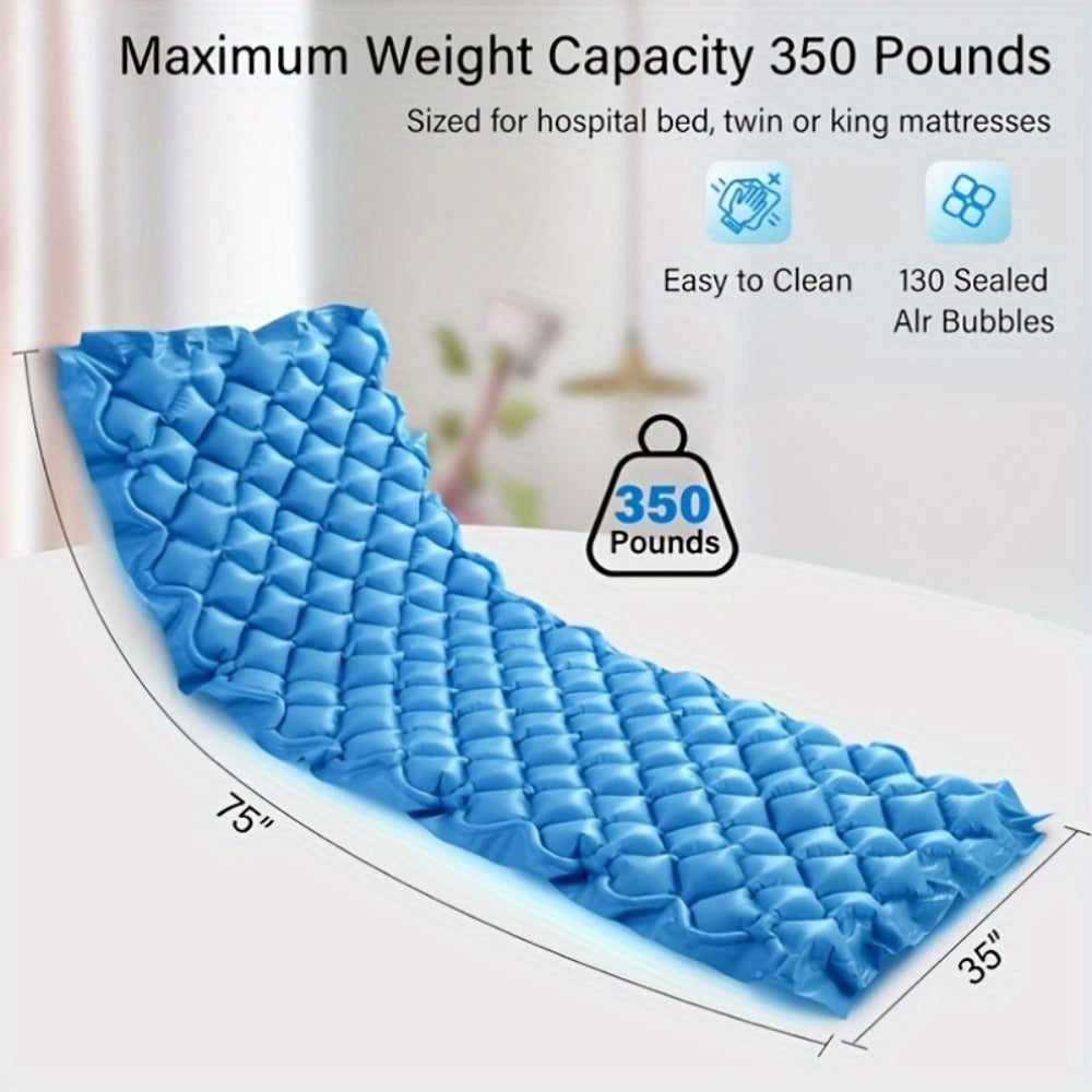Alternating Pressure Mattress Pad Anti-Bedsore 130 Air Bladders Whisper-Quiet Pump 35x80x3 Inch Pressure Relief for Bedridden Patients Home Hospital Care