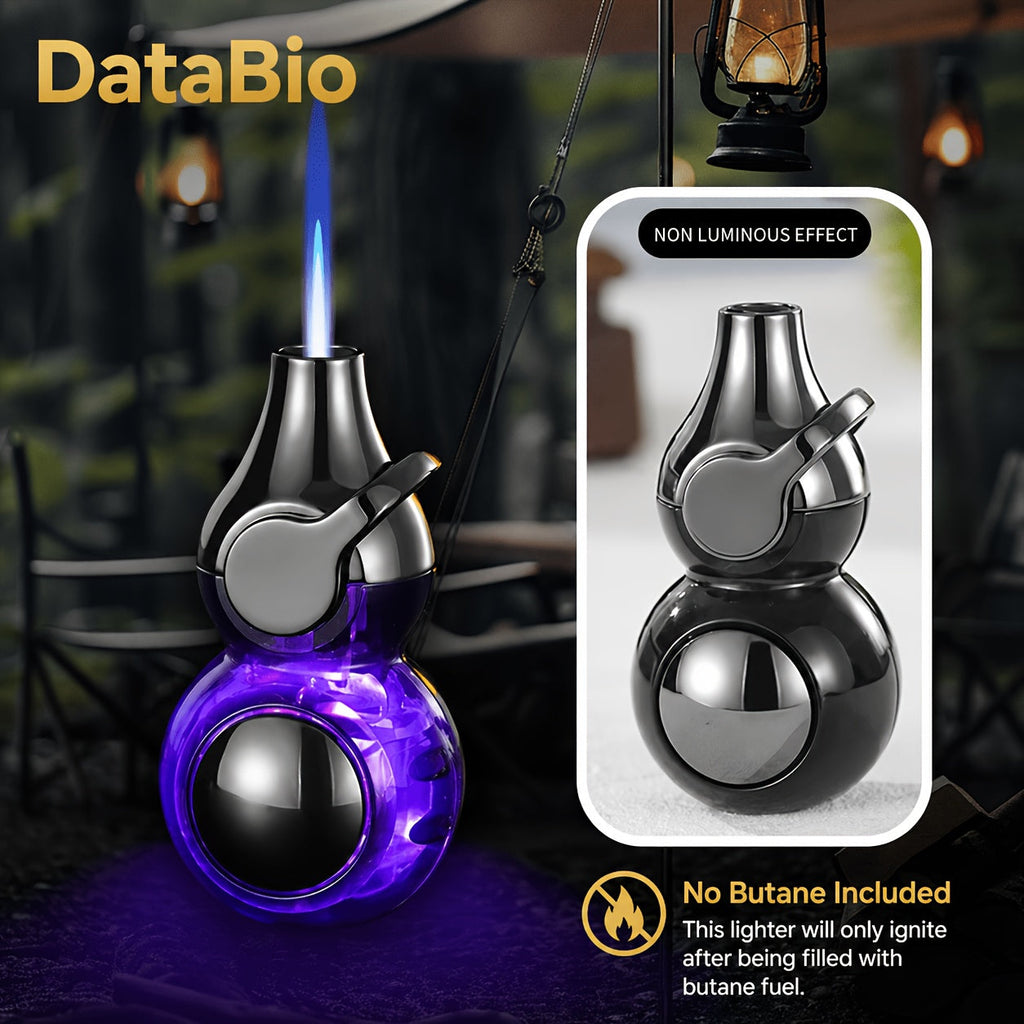 Torch Lighter Windproof Refillable Butane Aluminum Alloy Mini Portable Flashlight Lighter Rocker Ignition Transparent Gas Window Candle Campfire Camping Gift Black Orange White