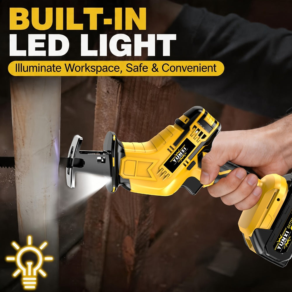 Cordless Reciprocating Saw - Electric Reciprocating Saw with Safety Lock, Large Capacity Battery & Charger, Variable Speed for Wood, Metal & Demolition Cutting, DIY Home Renovation Power Tool