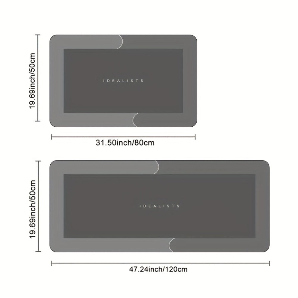 Kitchen Mat Set 2 Piece Anti-Slip Water Absorbent Thickened Diatom Mud Floor Mats for Kitchen Bathroom Entryway ¨C Wipe Clean Non-Slip Bath Rug Set, Door Mat & Sink Mat Combo