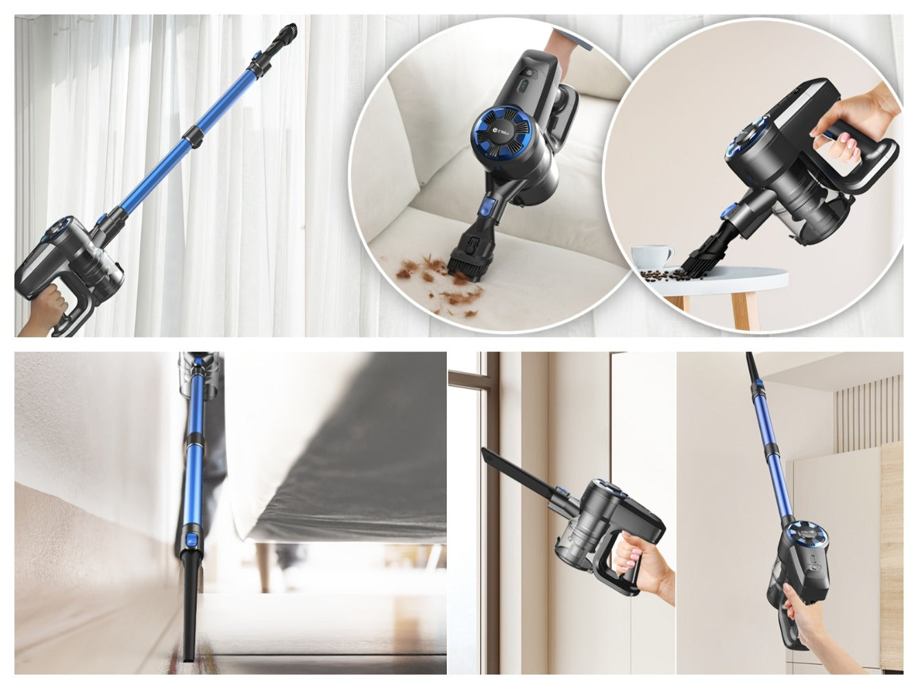 Cordless Vacuum Cleaner Stick Vacuum ¨C MAX 70Kpa Suction, 45-Min Runtime, Anti-Tangle, 50.72oz Dust Cup, Rechargeable Wireless Vacuum for Hardwood Floor, Carpet & Pet Hair
