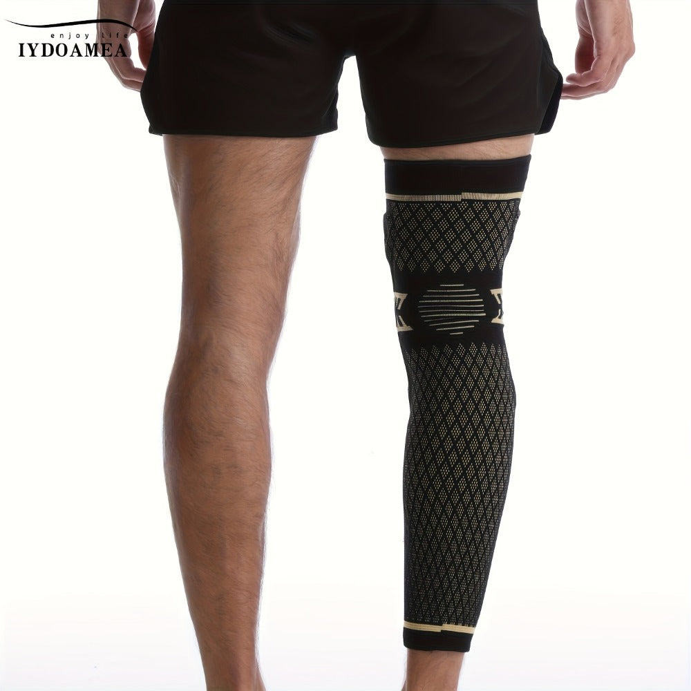 Copper Knee Brace Full Leg Support - Compression Sleeve with Patella Gel Pad & Double Metal Side Stabilizers, Copper-Infused Breathable Fabric, Joint Protection for Running Sports Workout Men Women