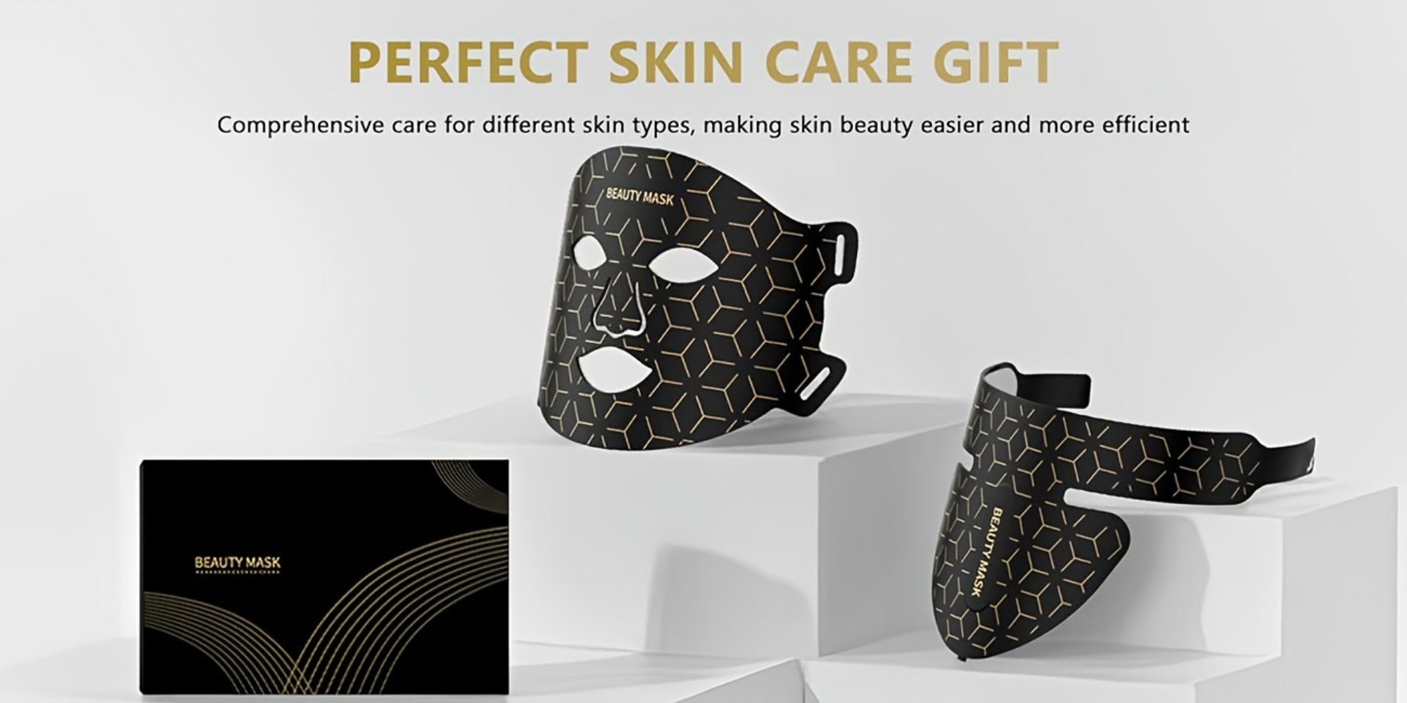 LED Face Mask ¨C 7-in-1 Red Light Therapy for Face & Neck, 93+80 LED Beads, Separate Silicone Applicator, 1800mAh Rechargeable, Adjustable Color Brightness & Timer, Anti-Aging Skin Care Gift for Women