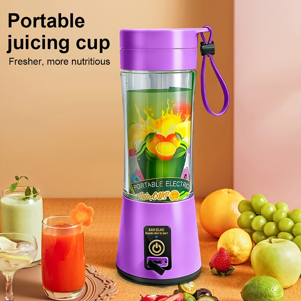 Portable Blender Cup USB Rechargeable 380ML - Mini Personal Blender with 6 Blades for Smoothies, Shakes & Juice, Compact Travel Blender for Office, Gym, Picnic & Outdoor, 5 Colors