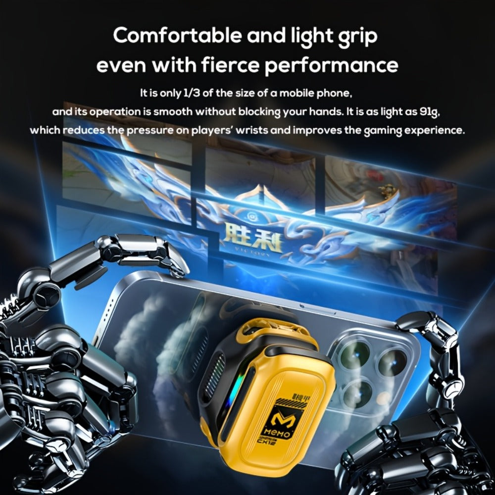 Phone Cooler Magnetic Semiconductor Cooling Fan with RGB LED Temperature Display Rechargeable Battery USB Type-C for Mobile Gaming TikTok Live Streaming iPhone Android