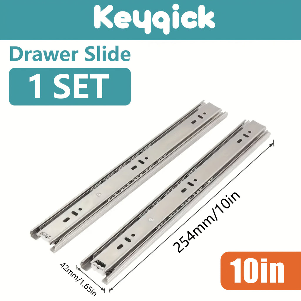 Ball Bearing Drawer Slides Full Extension 2 Pack ¨C Heavy Duty Stainless Steel Cabinet Slides Quiet Smooth Glide Side Mount 10 14 16 Inch for Kitchen Dresser Office Furniture DIY Cabinet