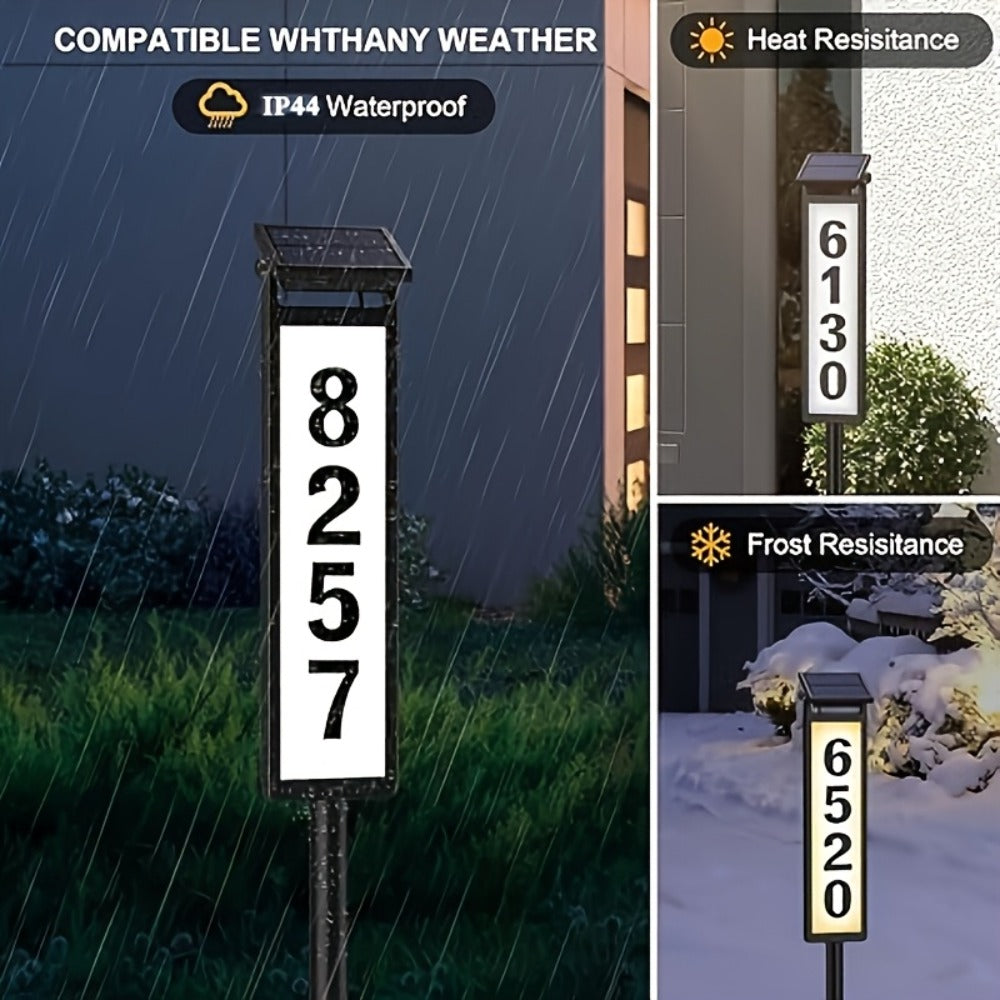 Solar House Number Light LED ¨C DIY Address Sign with 38 LEDs, Switchable Warm & Cool White, IP44 Weatherproof, 270¡ã Solar Panel, Auto On/Off for Home, Yard, Farm & Garden