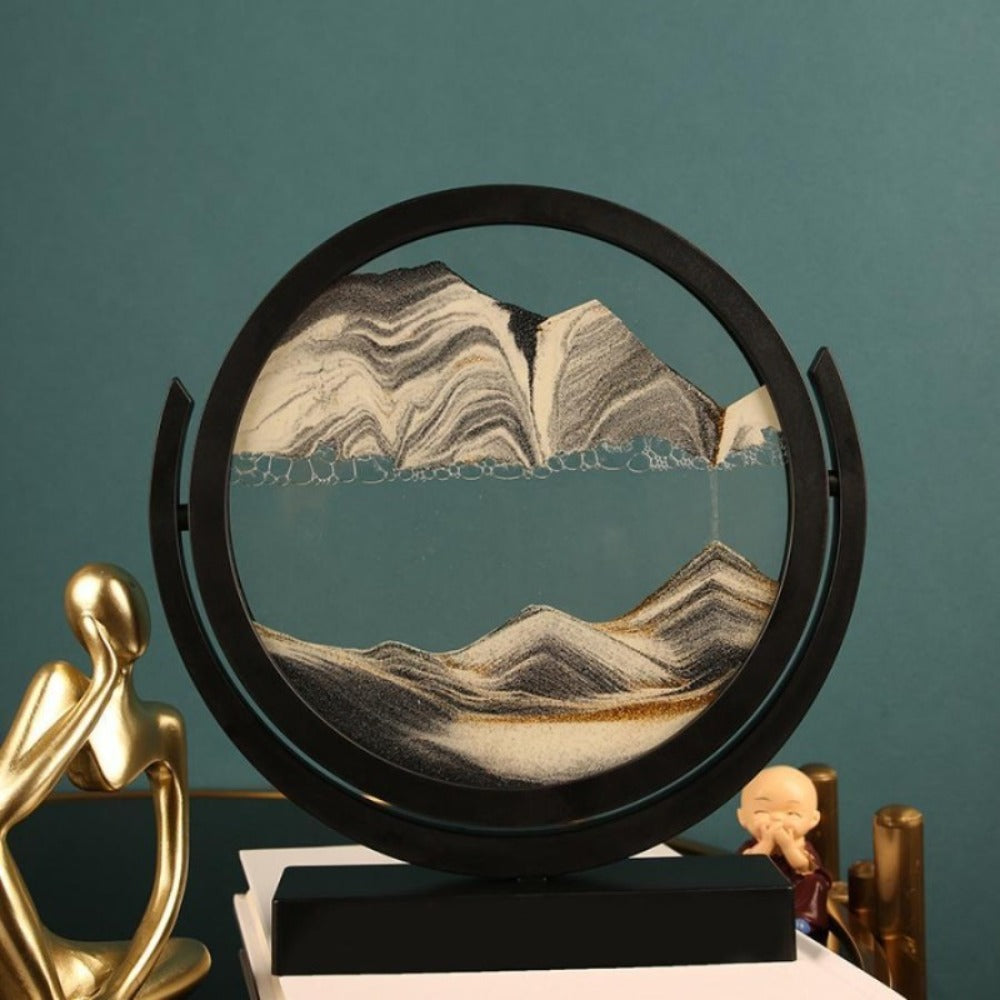 Quicksand Painting Desktop Art Sculpture - Abstract Sand Art Display Frame No Electricity Indoor Outdoor Modern Home Decor Office Desk Decoration Holiday Gift Christmas Easter Halloween