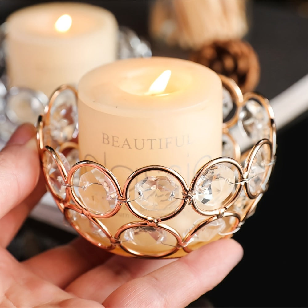 Tea Light Candle Holders Set of 20 ¨C Crystal Bowl Votive Holders for Wedding Centerpiece, Dining Table, Home Decor & Party ¨C Gold & Silver Glass Tealight Cups