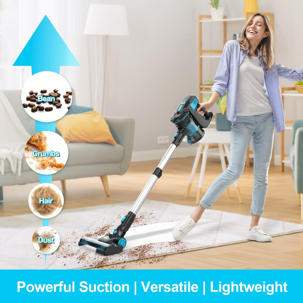 Handheld Vacuum Cleaner Cordless 29KPA Strong Suction for Pet Hair, LED Nozzle Portable Stick Vacuum for Carpet Hard Floor Car Interior Home Auto Multi-Attachment Lightweight Design