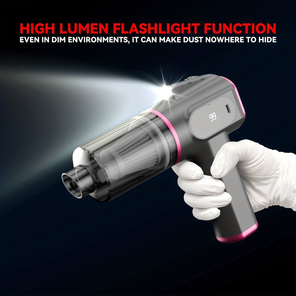 Cordless Handheld Vacuum Cleaner 6KPA, Wireless Portable Vacuum with Suction & Blow Function, USB Rechargeable, Whirlwind Cyclone Filter for Home Car Office Pet Hair Dust Quiet Low Noise