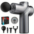 Portable Percussion Massage Gun ¨C Ultra-Quiet Motor, 4 Massage Heads & 6 Adjustable Speeds | Handheld Deep Tissue Massager for Muscle Relaxation, Post-Workout Recovery & Full-Body Relief