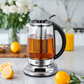 Electric Tea Kettle with 9 Temperature Control Presets ¨C 1.7L Borosilicate Glass Kettle, 1200W, Removable Infuser, 2-Hour Keep Warm, Stainless Steel Hot Water & Tea Pot for Home & Office
