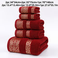 5-Piece 100% Cotton Towel Set ¨C 1 Bath Towel, 2 Hand Towels & 2 Washcloths | Ultra-Soft, Highly Absorbent, Exquisite Pattern Design for Home Bathroom