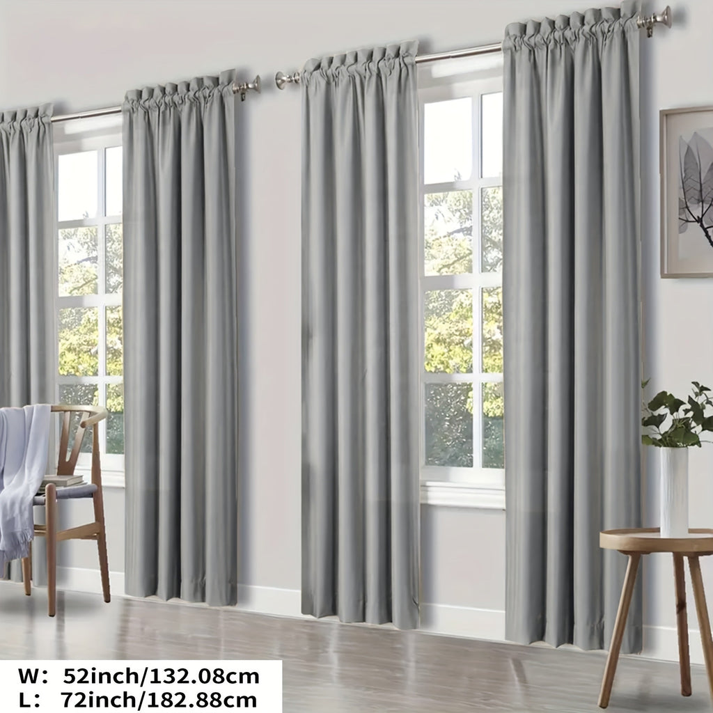 Blackout Curtains 4 Panels Thermal Insulated Room Darkening Drapes ¨C Rod Pocket, Energy Saving, Solid Color for Bedroom & Living Room, 7 Colors & Multiple Sizes