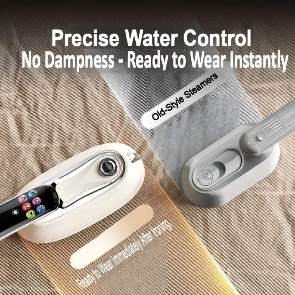 Smart Steam Iron Garment Steamer 2-in-1 1300W 5-Level Touchscreen Self-Cleaning Ceramic Soleplate 160ml Tank 5-Second Steam Horizontal Vertical Portable Home Travel White