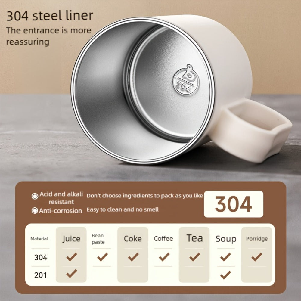 Stainless Steel Travel Mug Valentine's Letter Print Double Wall Insulated Coffee Cup Leak-Proof Lid 500ml Office Home Travel