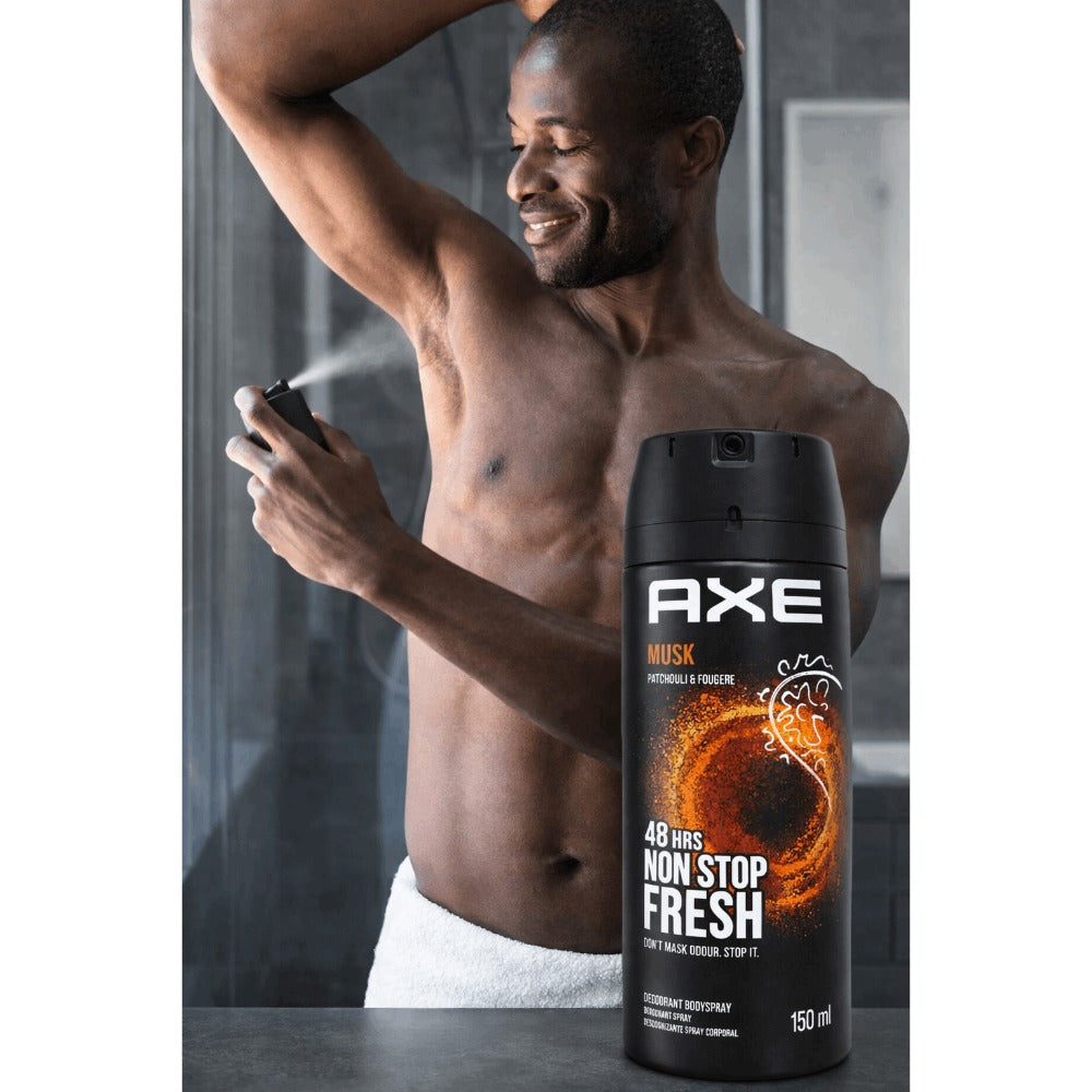 AXE Body Spray Musk 3 Pack 5oz Men Deodorant Long Lasting Odor Protection Masculine Fragrance for Work Gym Travel Daily Use