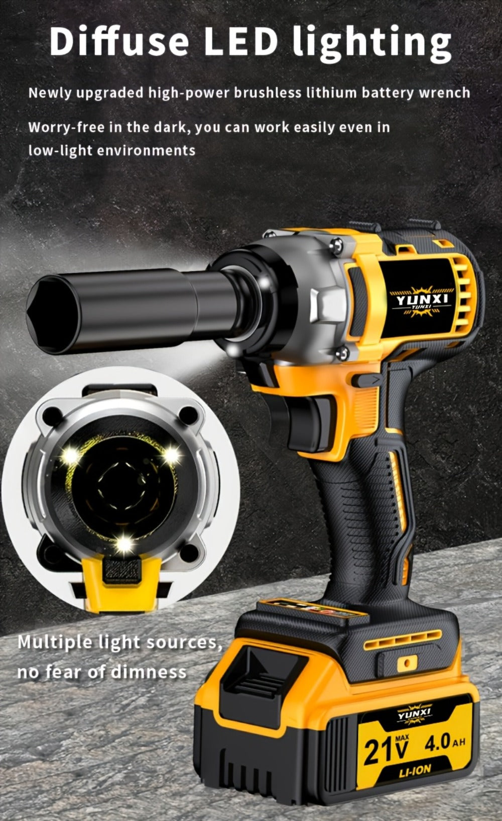 Cordless Impact Wrench Set with Charger Lithium-Ion Portable Electric Wrench Quick Charge for Home Automotive Repair Maintenance DIY Power Tool Kit