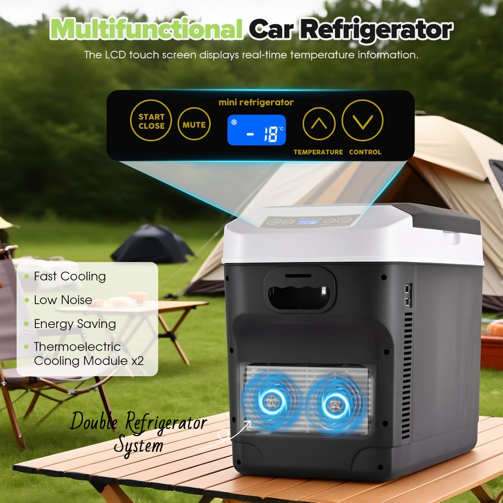 Portable Car Refrigerator Cooler & Warmer, 12V/24V DC & 120V AC Thermoelectric Fridge with Dual-Core Cooling ¨C 23 or 31 Quart Electric Cooler for Camping, RV, Road Trip and Fishing