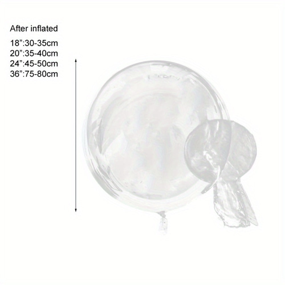 Clear Helium Balloons 10-Pack | Transparent Party Balloons 18¡± 20¡± 24¡± 36¡± for Weddings Birthdays Christmas Halloween Mardi Gras Celebrations ¨C Helium Ready with Sturdy Neck & Base