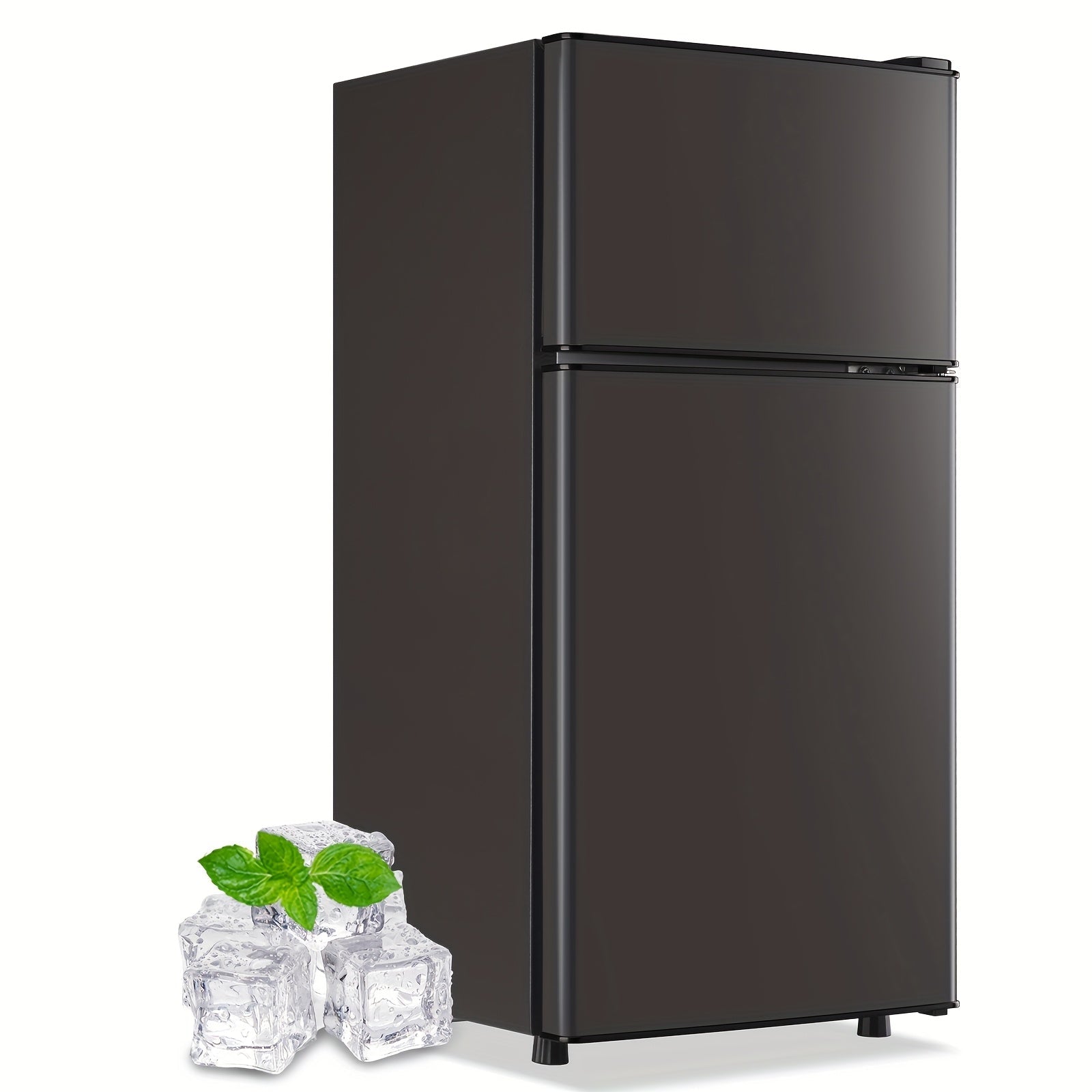 Mini Refrigerator with Freezer, 2.4 Cu Ft Double Door Small Fridge with Removable Shelves & Adjustable Feet ¨C Compact Personal Fridge for Bedroom, Dorm, Apartment, Home Office and Kitchen
