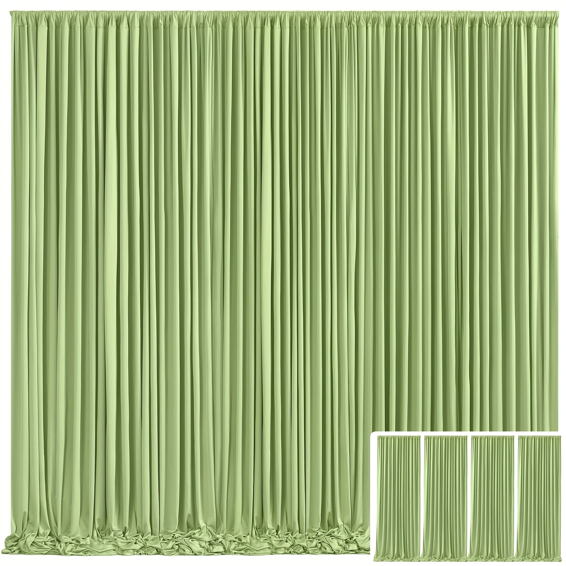 Blackout Backdrop Curtain 4 Pack 5x10 Ft - Heavyweight Nonwoven, Wrinkle-Resistant, Smooth Hanging for Wedding Birthday Baby Shower Party Photography Background Decoration