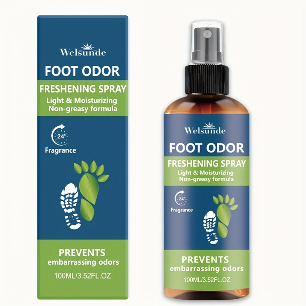 Foot & Shoe Deodorant Spray - Odor Control & Long-Lasting Freshness, Quick-Absorbing Non-Greasy Formula, Hypoallergenic, 100ml/3.52fl.oz, for Men & Women