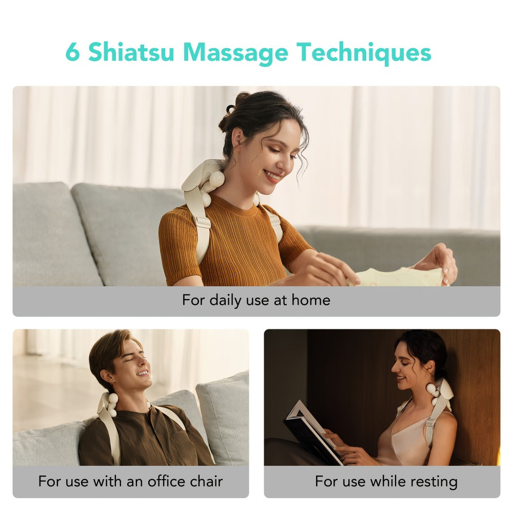 Wearable Neck & Shoulder Massager with Heat ¨C 6D Bionic Hand Kneading Trapezius Massager, 9 Modes 3 Intensities 40-45¡ãC Heat, Hands-Free Deep Tissue Massage for Home & Office, Gift for Women Men Mom