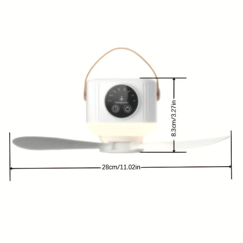 Camping Fan with Light & USB Rechargeable | Portable Outdoor Tent Fan with Tripod Stand, Detachable Blades, Adjustable Speed & Brightness for Camping, Bedroom, Dormitory & Travel Use ¨C Silent Operation