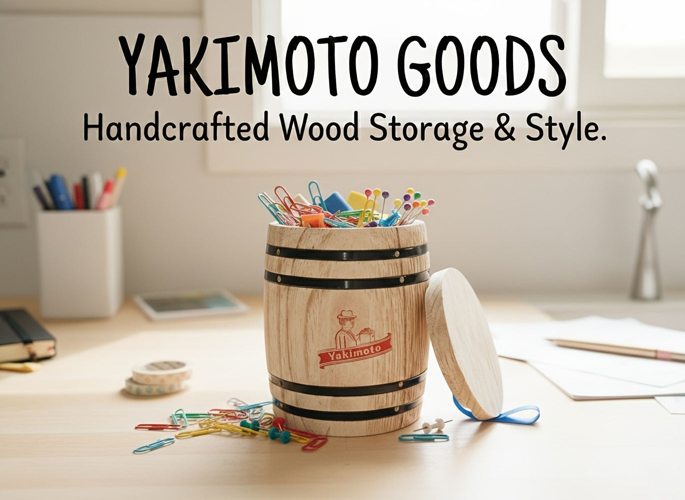 Wooden Barrel Storage Jar with Lid ¨C Rustic Mini Desktop Organizer for Coffee Beans, Sugar, Candy, Keys, Coins & Jewelry | Vintage Handcrafted Trinket Box | Retro Home Office Decor Gift