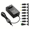 12V 3A DC Power Adapter 36W with 10 Interchangeable Tips - Universal AC 100-240V Input, Short Circuit & Overvoltage Protection, Stable Output for CCTV Camera, LED Strip, Router, TV Box & More