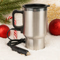 Car Electric Kettle 12V - Portable Stainless Steel Travel Hot Water Heater Cup for Tea Coffee, 15.22oz Fast Boiling, Camping Road Trip Office Vehicle Use