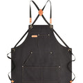 Chef Apron Crossback Canvas Work Apron with Extra Large Pockets for Men Women - Professional Kitchen Cooking BBQ Gardening Workshop Bib Apron Heavy Duty